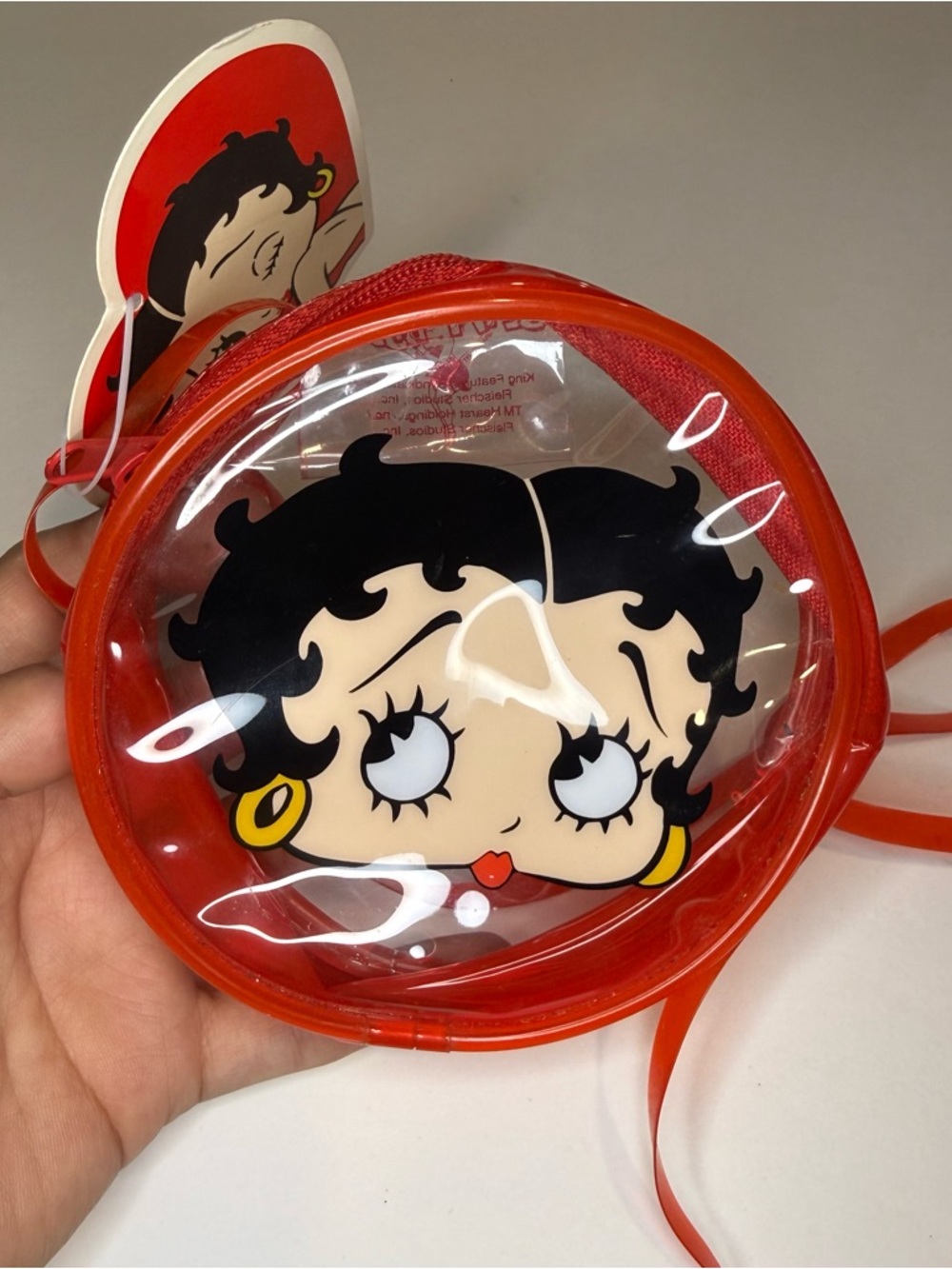 Vintage Betty Boop Clear Red Coin Purse